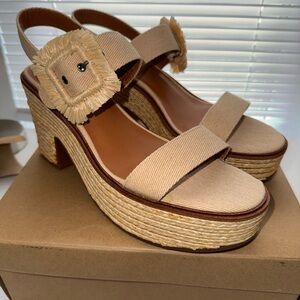 Lucky Brand Tan Platform Espadrilles size 11 women